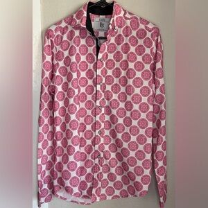 Luilly  Outfitters Pink Abstract Print Long Sleeve Button Shirt men size small